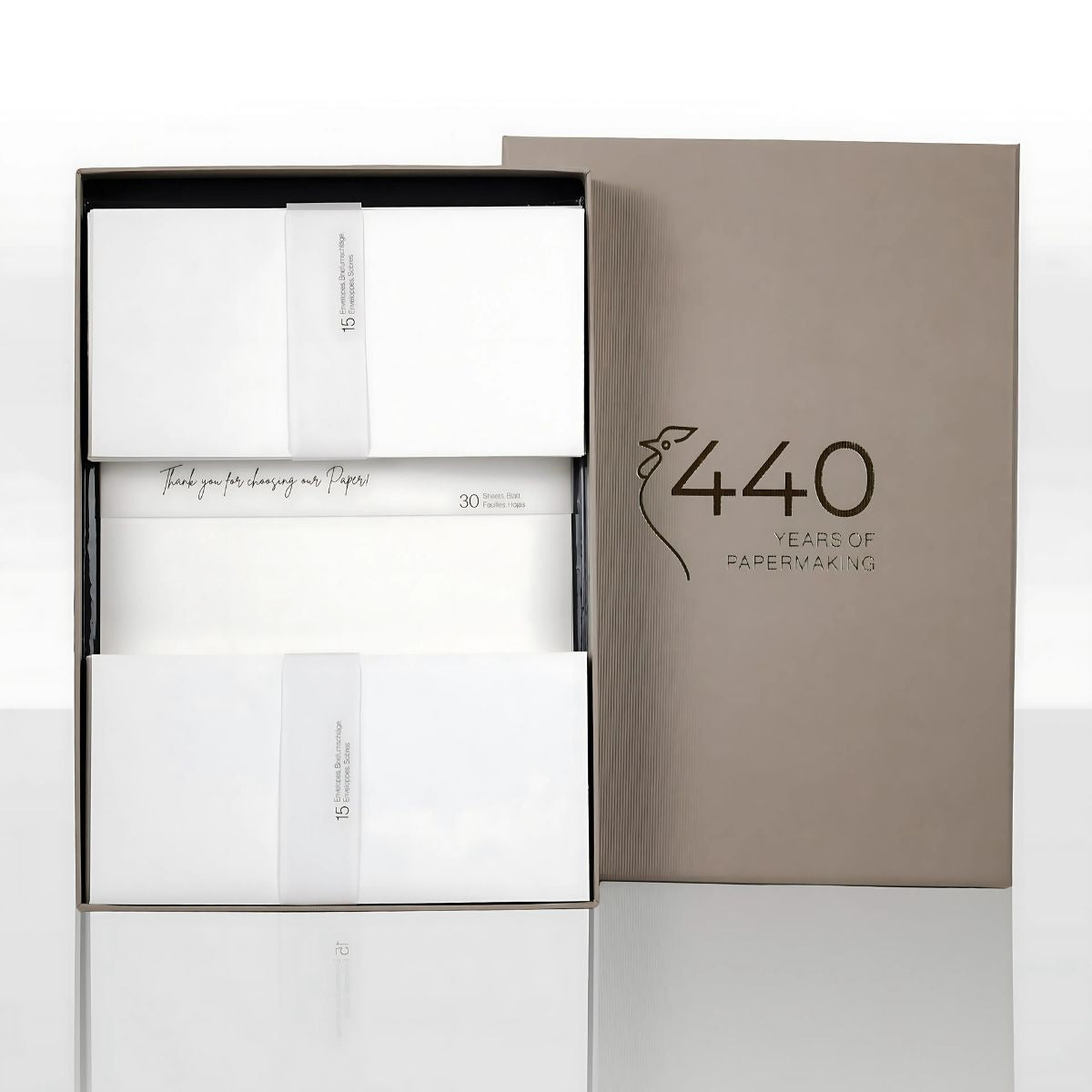 Conjunto de Papéis para Escrita Hahnemühle 440 Anos com 30 Folhas A4 + 30 Envelopes