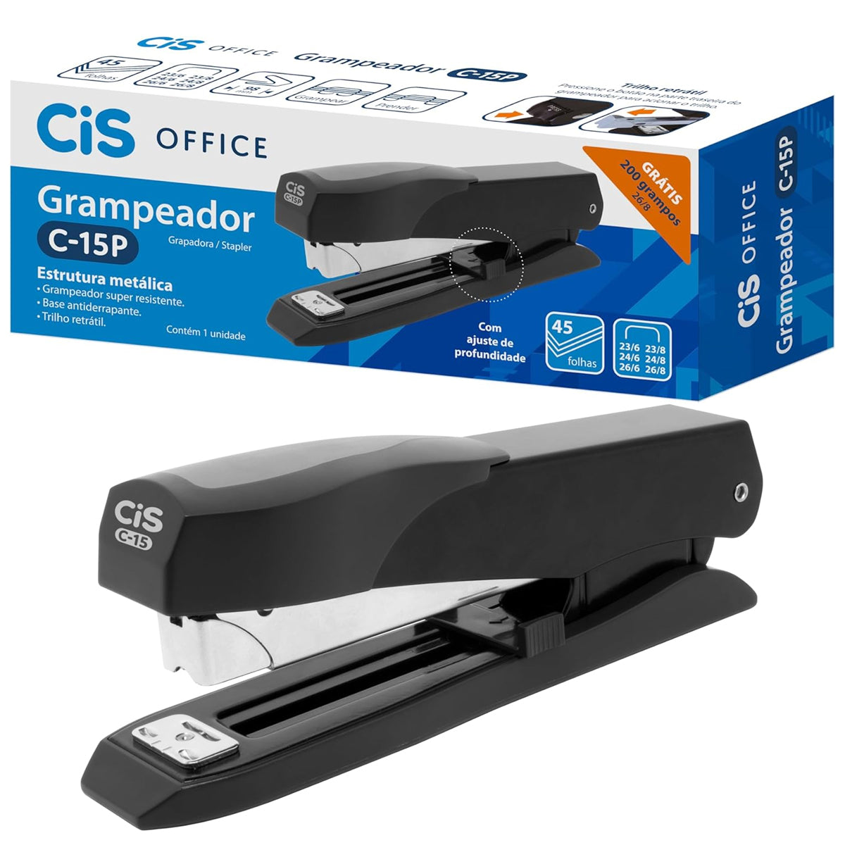 Grampeador Metalico C-5 para 12 Folhas - Cis