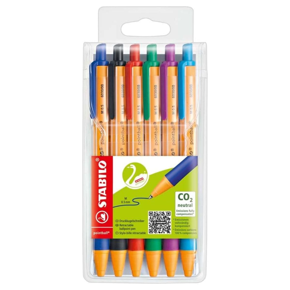 Estojo de Caneta Esferográfica Stabilo Pointball 0.5Mm com 06 Cores