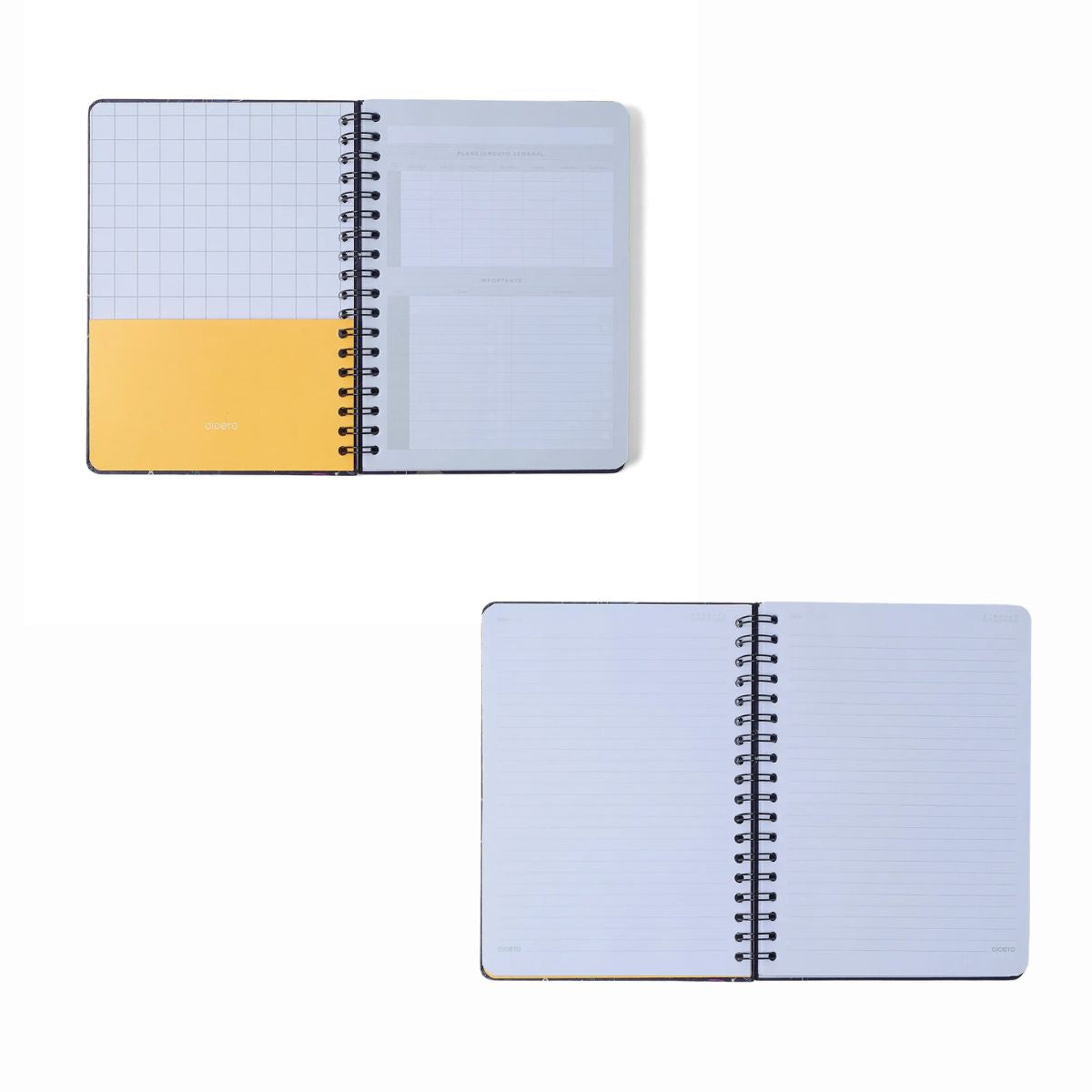 Caderno Colegial Espiral Cicero 17,3x24cm 160 Folhas Pautado - Clássica Preto