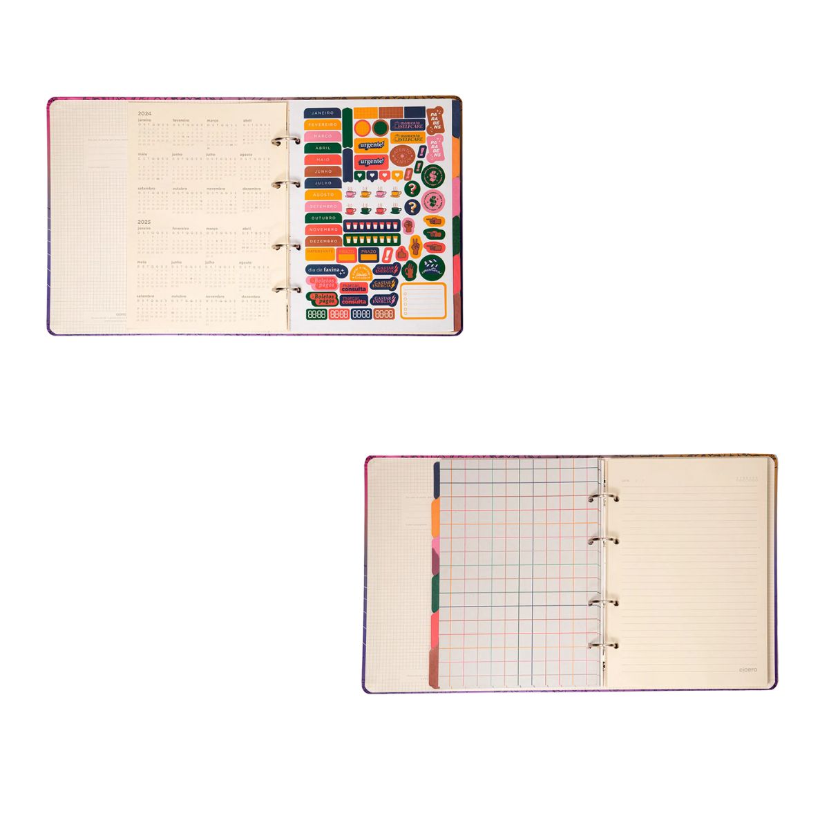 Caderno Criativo Argolado Cicero 17x24cm 100 Folhas Pautado - Clássica Caramelo