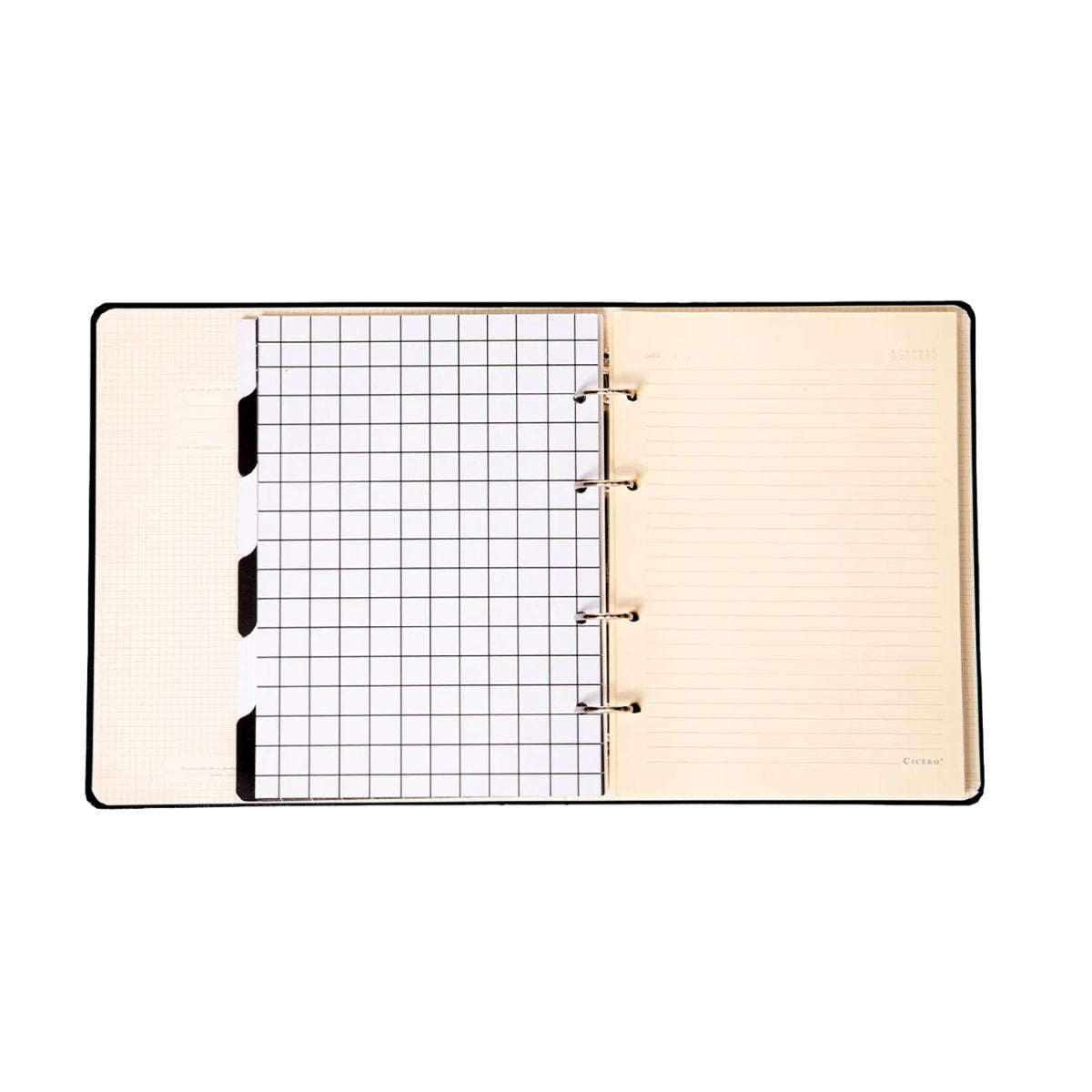 Caderno Criativo Argolado Cicero 17x24cm 100 Folhas Pautado - Clássica Preto