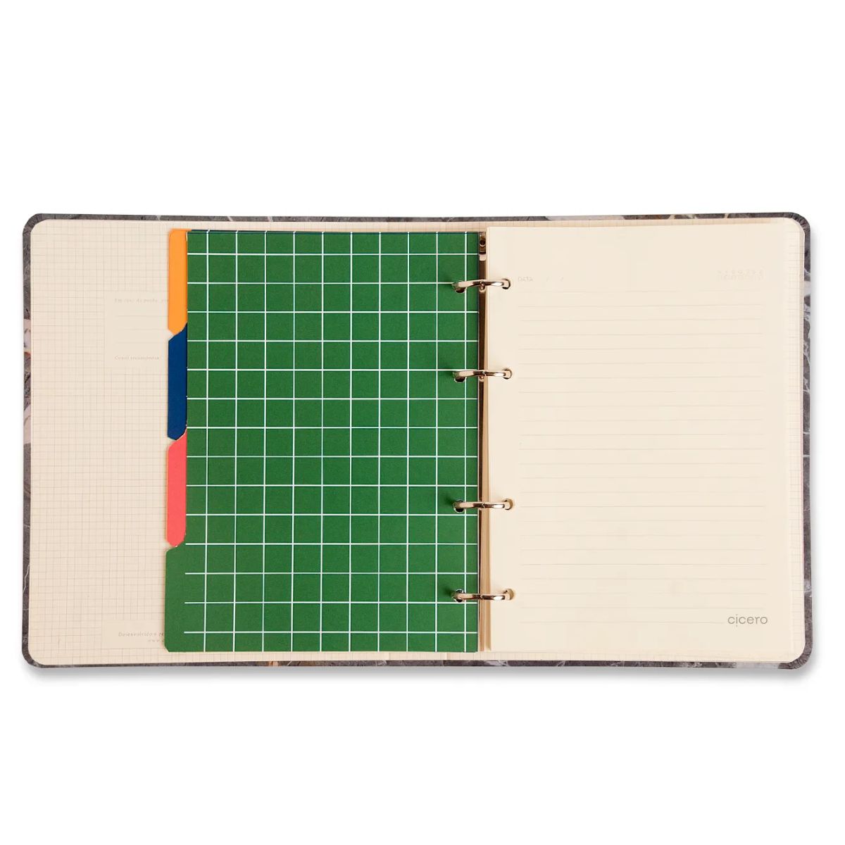 Caderno Criativo Argolado Cicero Office Duo A5 80 Folhas Pautado e Pontado - Bossa Nova Pontos Off White
