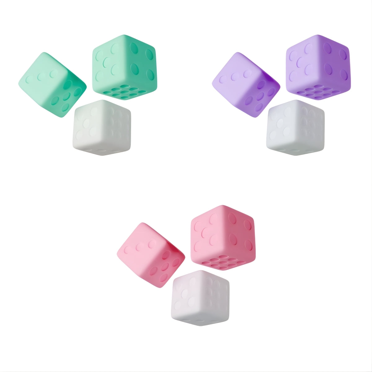 Kit de Borracha Escolar Mini Dadinhos com 3 Unidades - Cores Sortidas - Cis