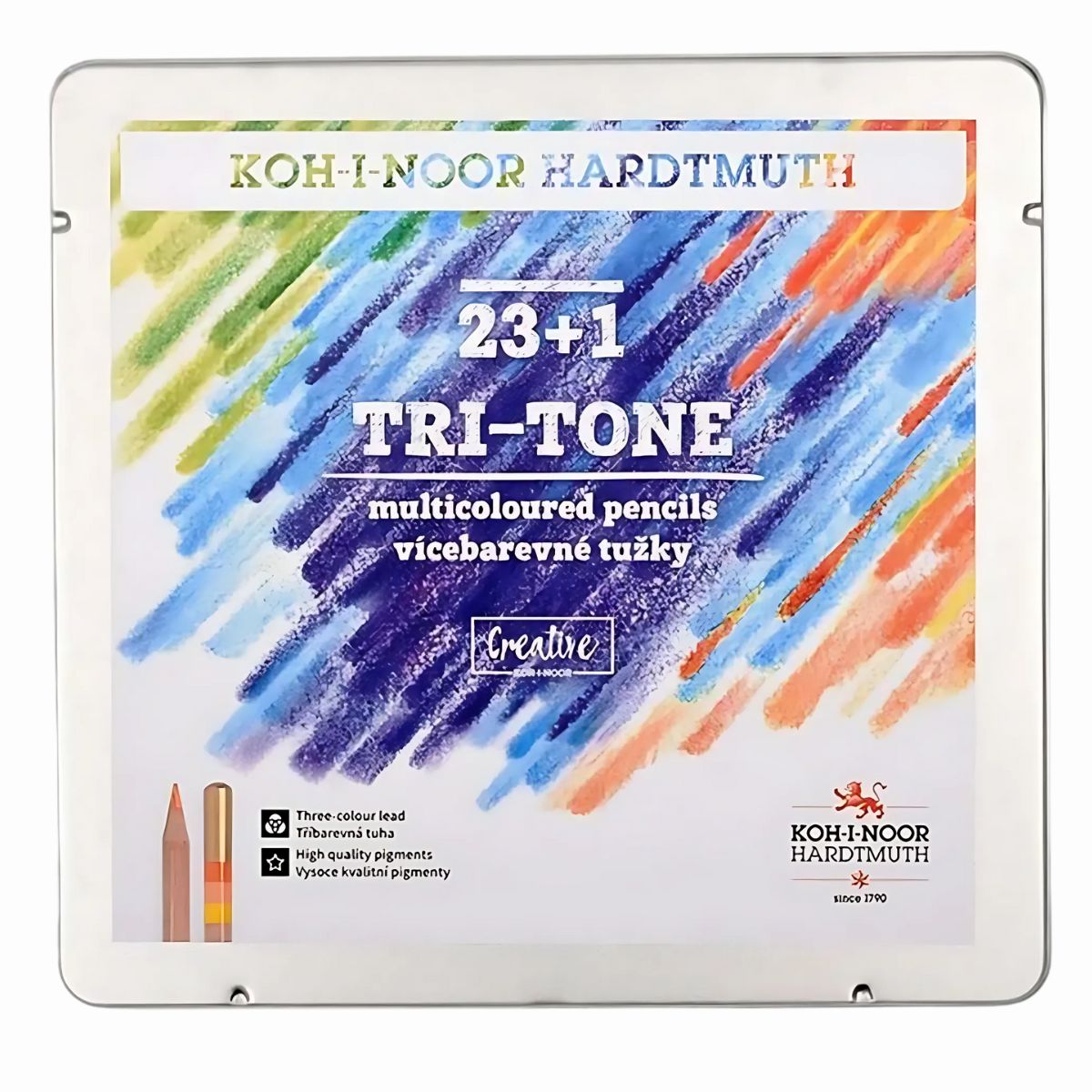 Estojo Lápis de Cor Tri-tone Multicor Lata 24 Tons - Koh-i-noor - 3444