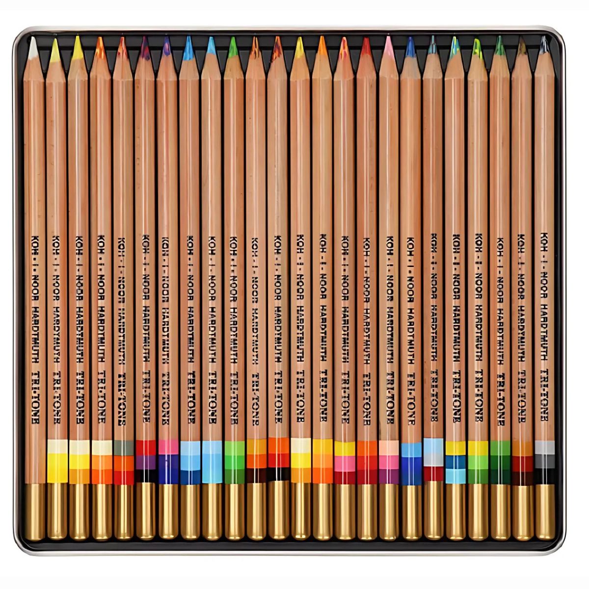 Estojo Lápis de Cor Tri-tone Multicor Lata 24 Tons - Koh-i-noor - 3444