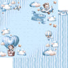 Papel para Scrapbook Dupla Face Coleção Ursinho Aviador 30,5x30,5cm para Scrapbook e Papelaria Criativa Sd-1359 - Litoarte