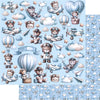 Papel para Scrapbook Dupla Face Coleção Urso com Balao 30,5x30,5cm para Scrapbook e Papelaria Criativa Sd-1362 - Litoarte