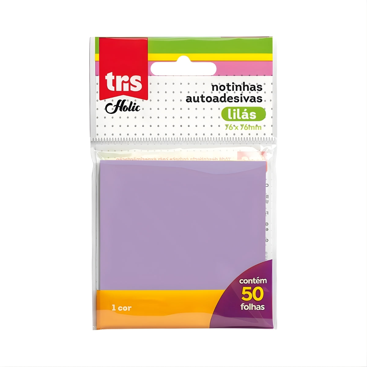 Nota Autoadesiva Holic 76x76mm 50 Folhas Lilás - Tris
