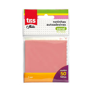 Nota Autoadesiva Holic 76x76mm 50 Folhas Coral - Tris