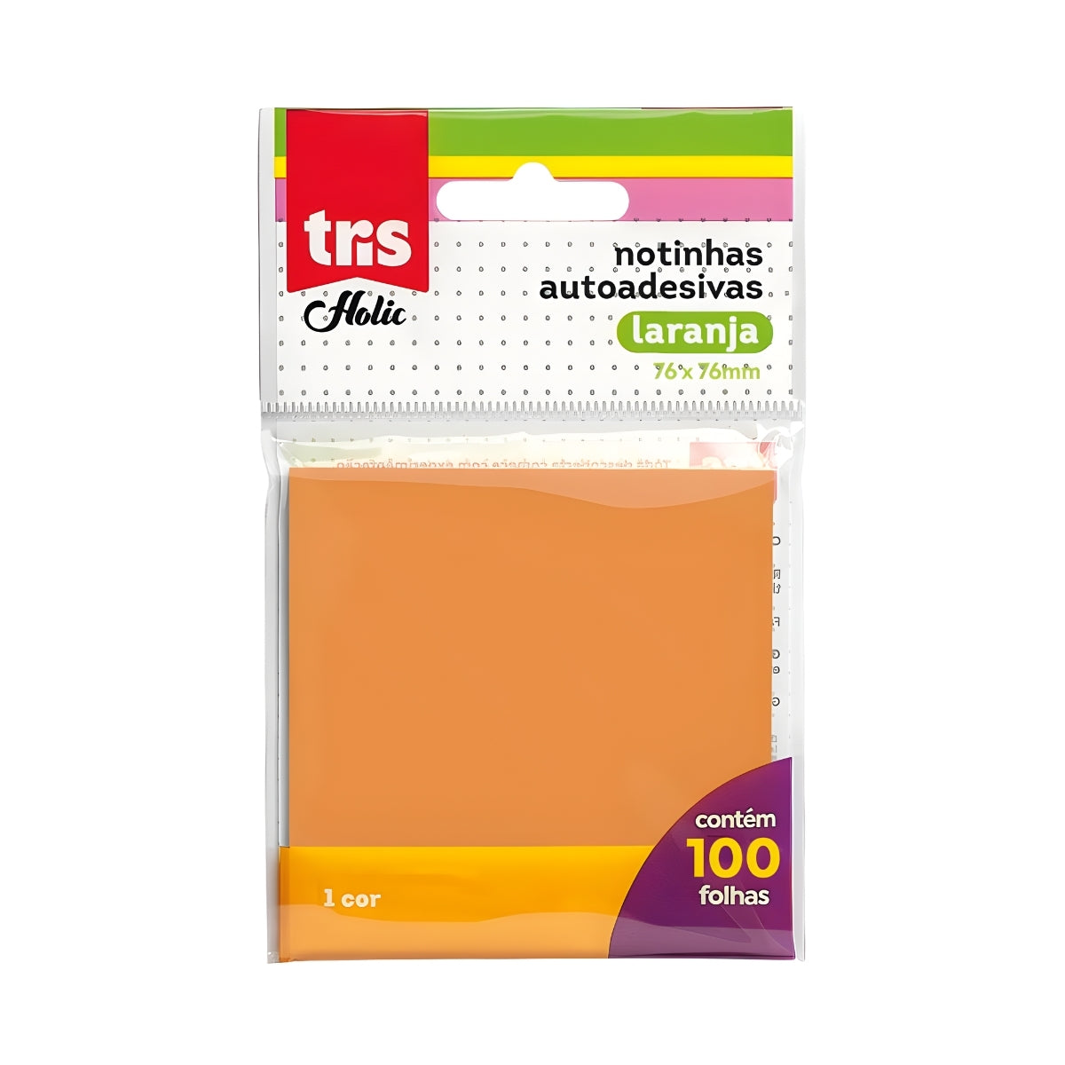 Nota Autoadesiva Holic 76x76mm 100 Folhas Laranja - Tris