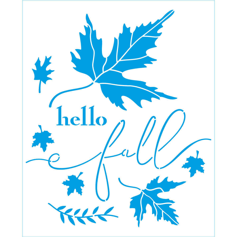 Stencil Hello Fall 17x21cm para Pintura Decorativa e Artesanato Stm-759 - Litoarte