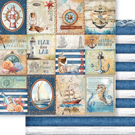 Papel para Scrapbook Dupla Face Coleção Mar Doce Lar Tags 30,5x30,5cm para Scrapbook e Papelaria Criativa Sd-1336 - Litoarte