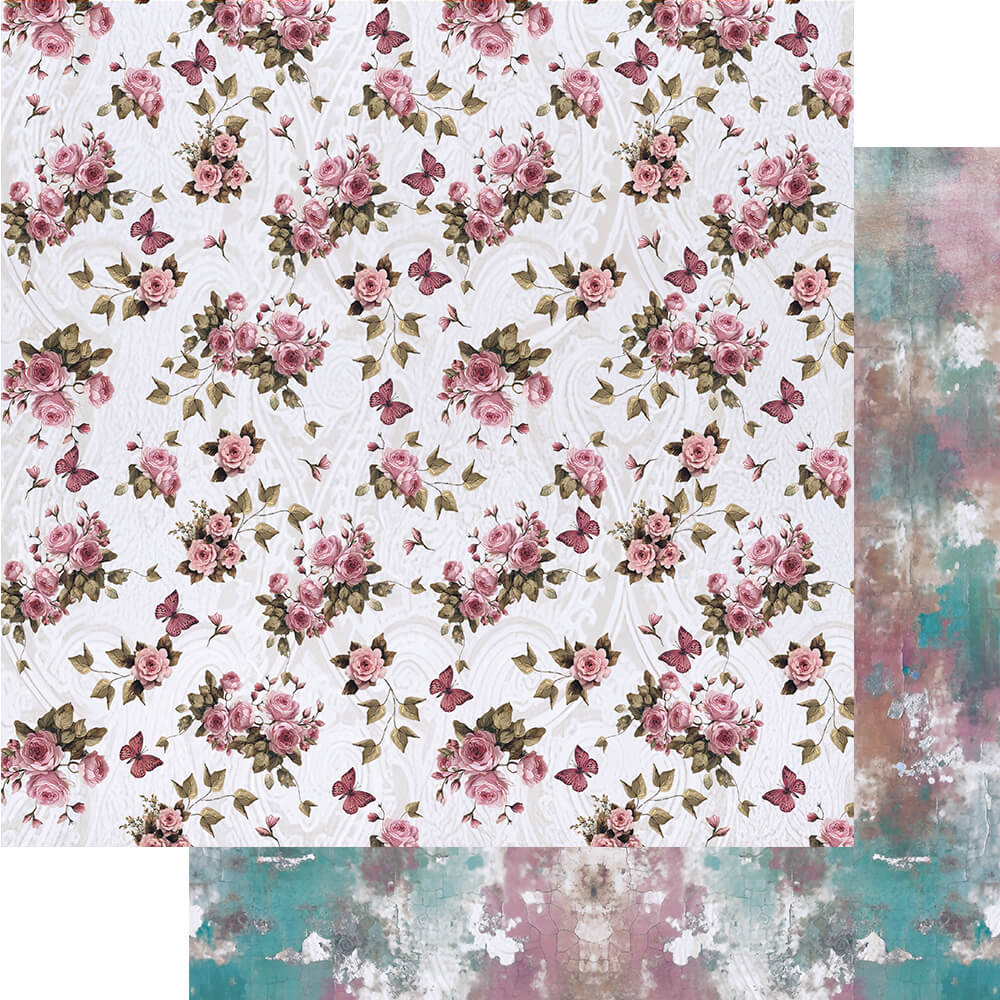 Papel para Scrapbook Dupla Face Coleção Conjunto Aconchego Vintage Floral 30,5x30,5cm para Scrapbook e Papelaria Criativa Sd-1364 - Litoarte