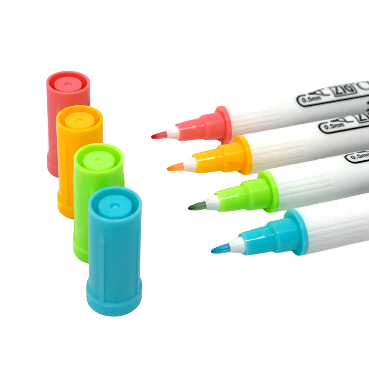 Estojo Caneta Dot Color Kuretake Ponta Zig Zag Dual com 4 Cores