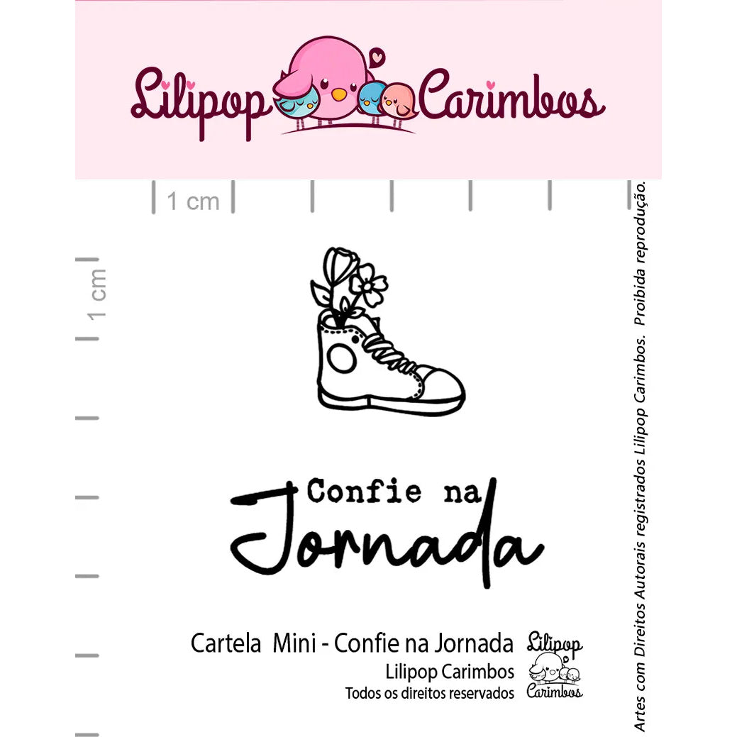 Cartela de Carimbos Confie na Jornada em Fotopolímero para Artesanato e Scrapbook - Lilipop