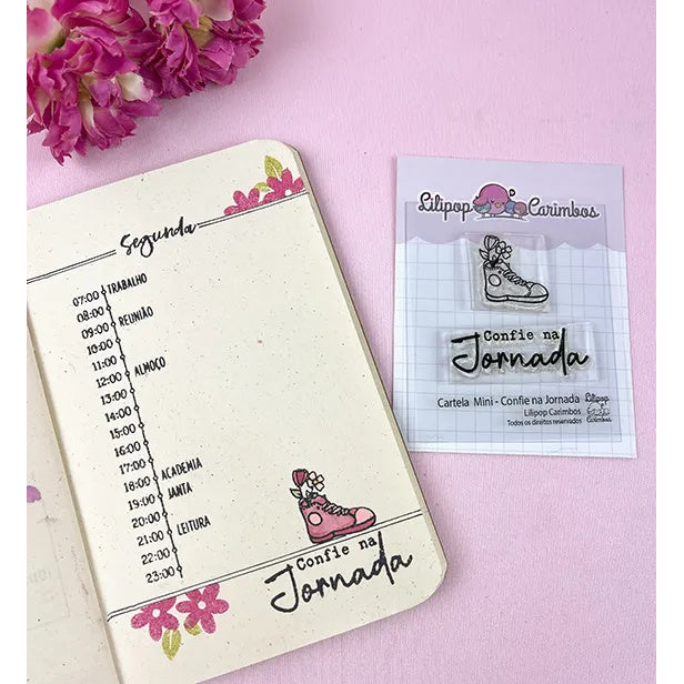 Cartela de Carimbos Confie na Jornada em Fotopolímero para Artesanato e Scrapbook - Lilipop