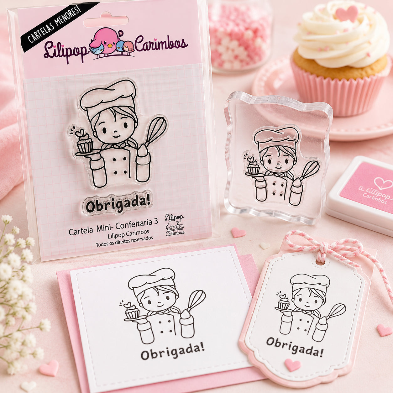 Mini Carimbo Confeitaria 3 Scrapbook Artesanato - Lilipop