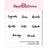 Kit Carimbos M Dias da Semana 2 para Artesanato e Scrapbook Planner - Lilipop