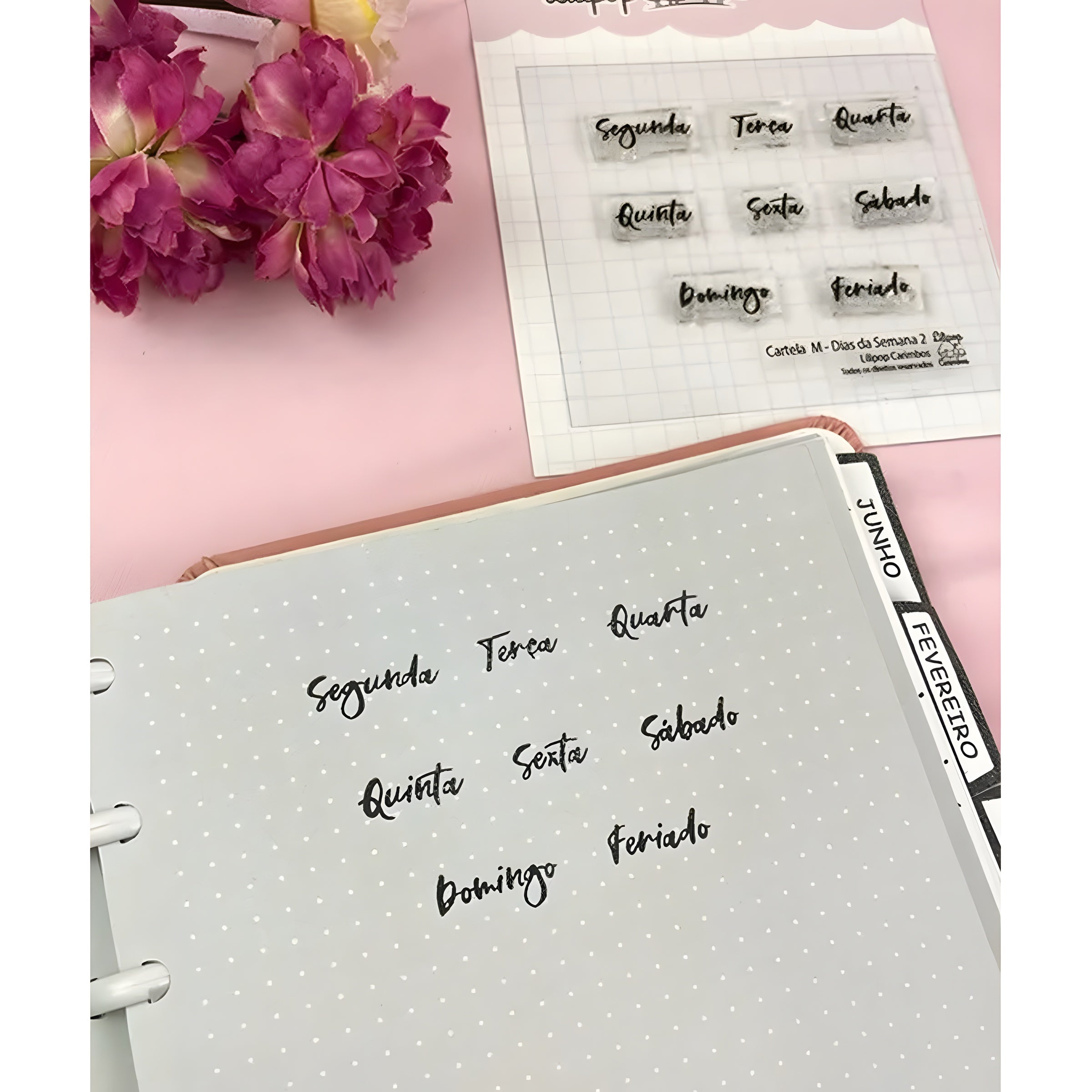 Kit Carimbos M Dias da Semana 2 Scrapbook Planner - Lilipop