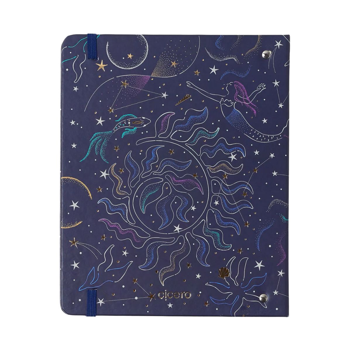 Caderno Criativo Argolado Cicero A5 14,8x21cm 80 Folhas Office Duo Astral Mare Azul