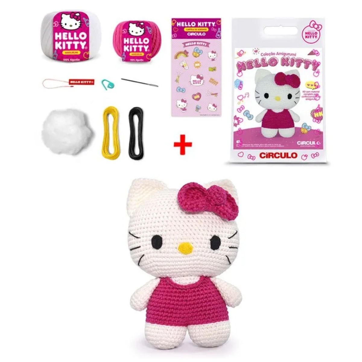Kit Amigurumi Hello Kitty Look Rosa - Círculo