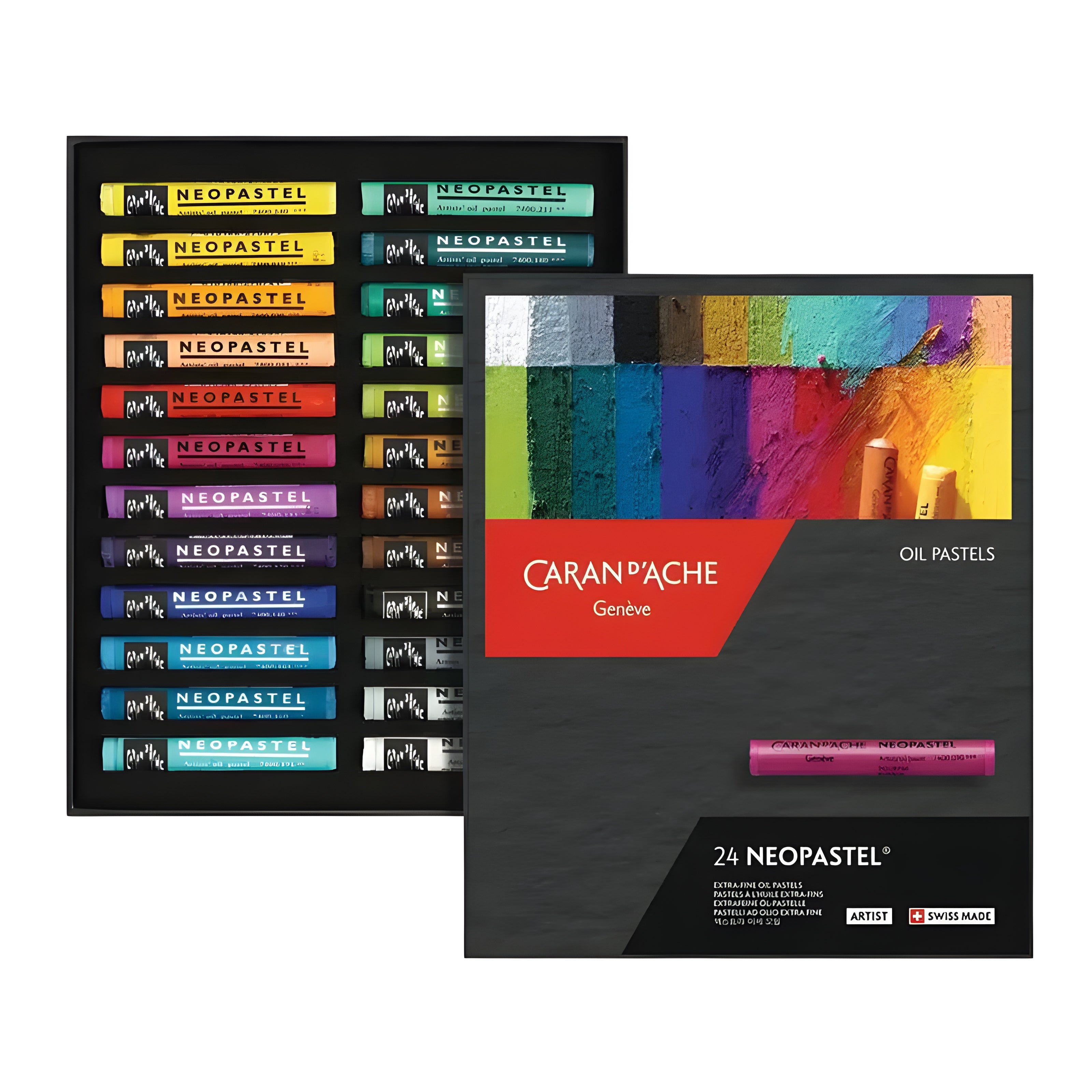 Estojo Giz Pastel Oleoso Caran D'ache Neopastel com 24 Cores