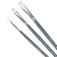 Kit 3 Pinceis Winsor & Newton Foundation para Acrilica Cerda Curta Sintetico Branco