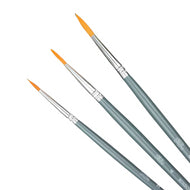 Kit 3 Pinceis Winsor & Newton Foundation para Aquarela Cerda Curta Sintetico Dourado