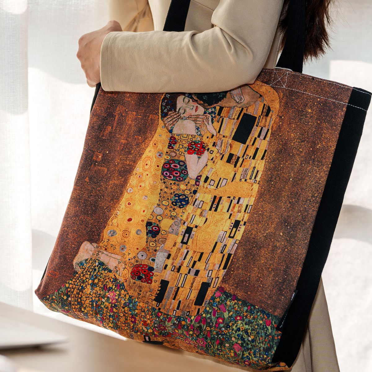 Ecobag Paperblanks Klimt The Kiss 38x38cm com Bolso Interno - Pa9943-7