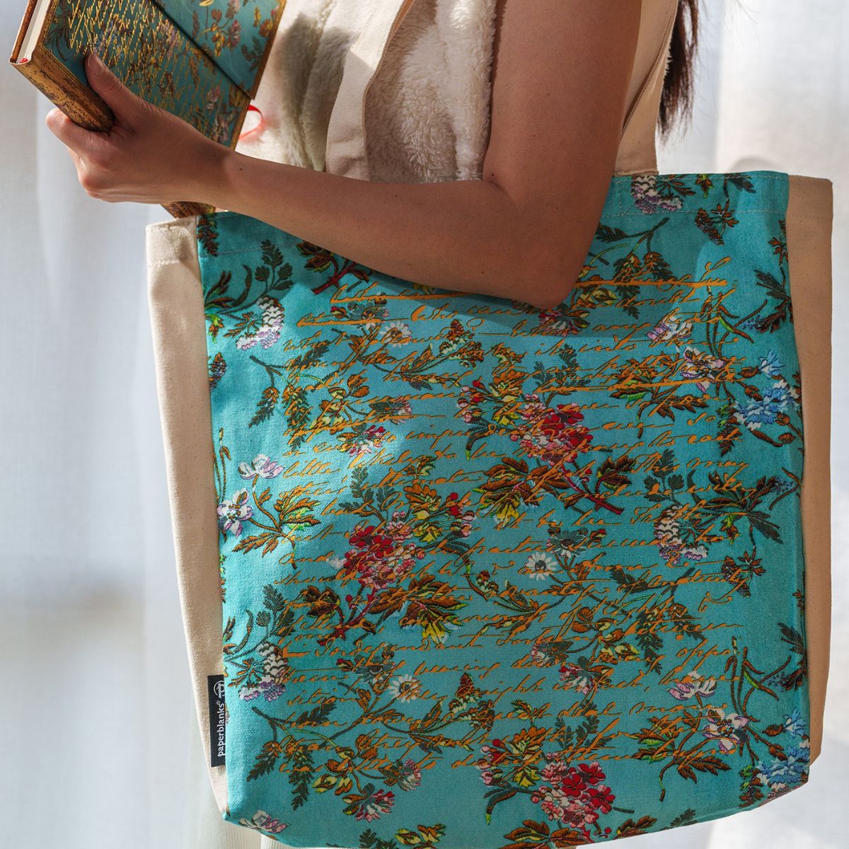 Ecobag Paperblanks Jane Austen Persuasion 38x38cm com Bolso Interno - Pa9940-6