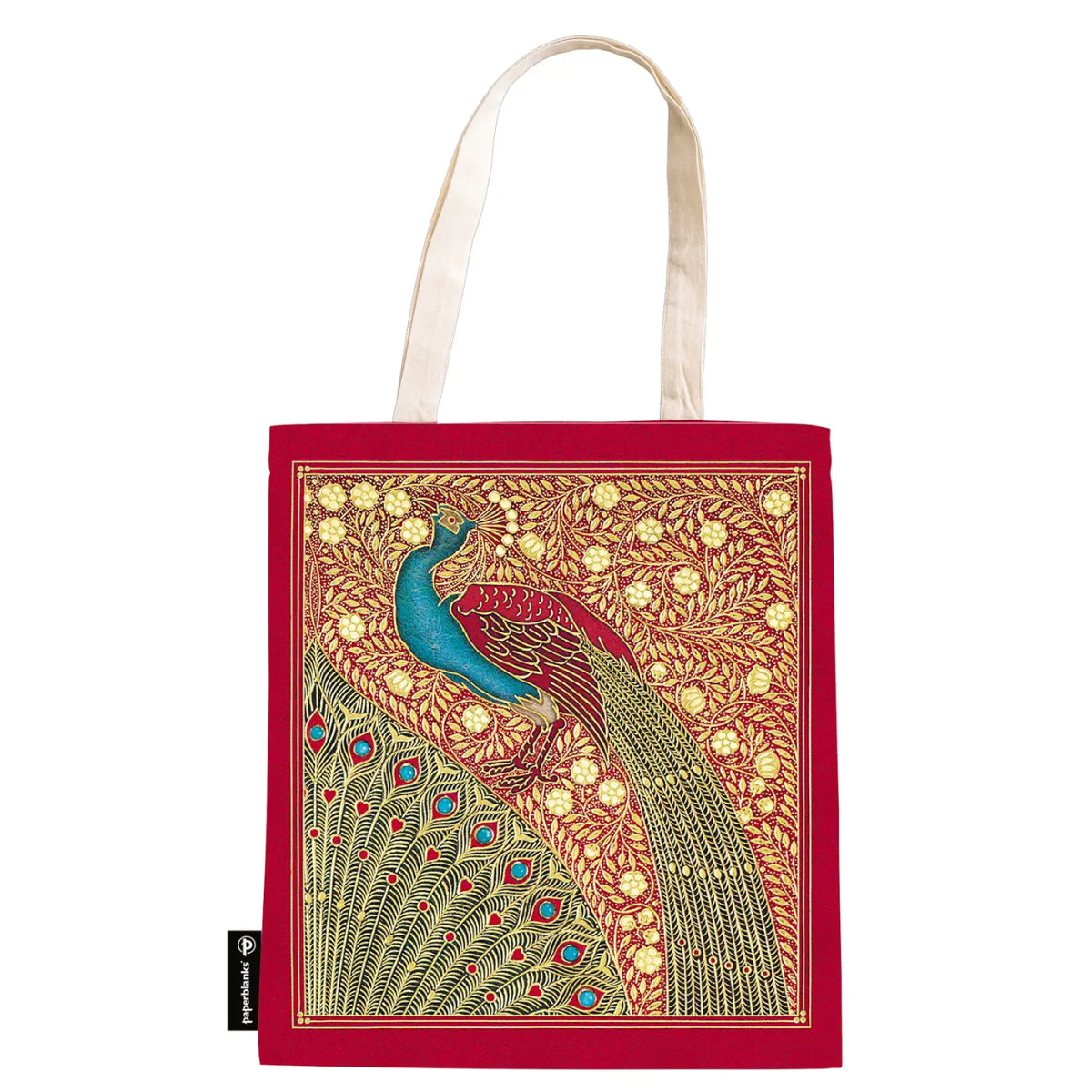 Ecobag Paperblanks Hafiz?s Peacocks 38x38cm em Algodão com Bolso Interno - Pa9941-3