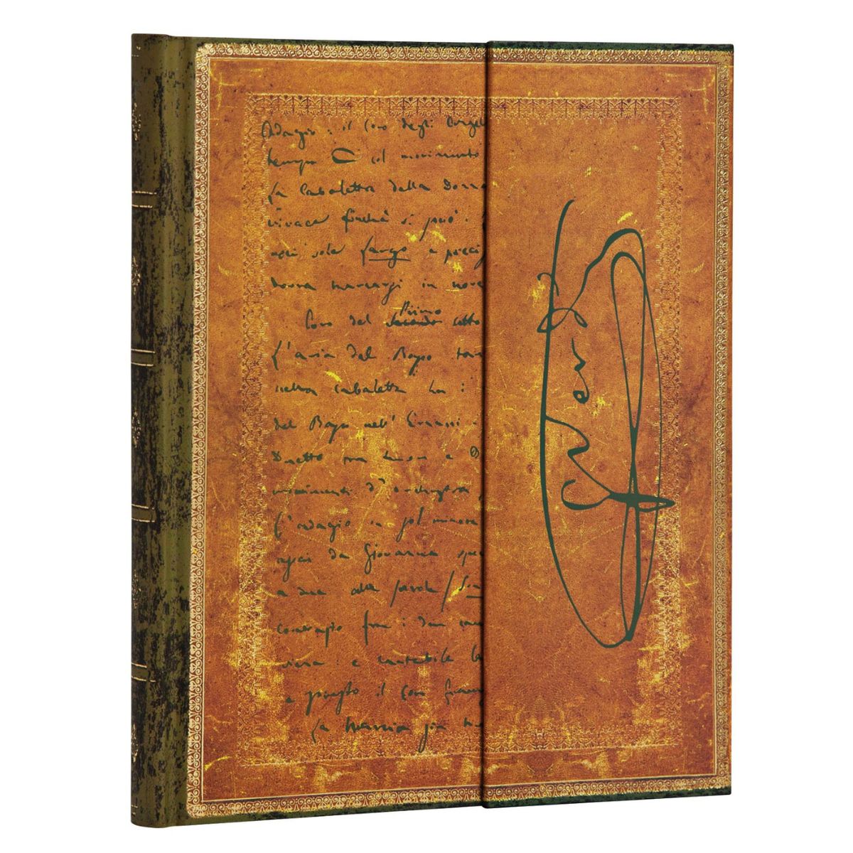 Caderno Paperblanks Carteggio de Verdi Capa Dura Ultra 120g/m² 18x23cm 144 Páginas sem Pauta - Pb2914-4