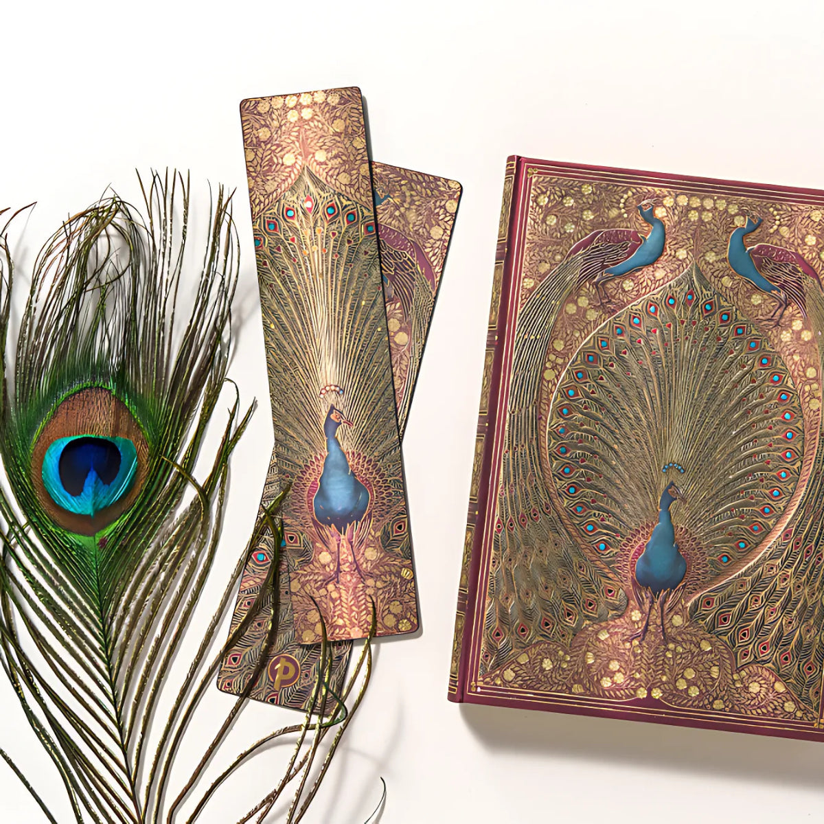 Marca Página Paperblanks Texturizado 4x18,5cm - Hafiz?s Peacocks Pa9935-2  