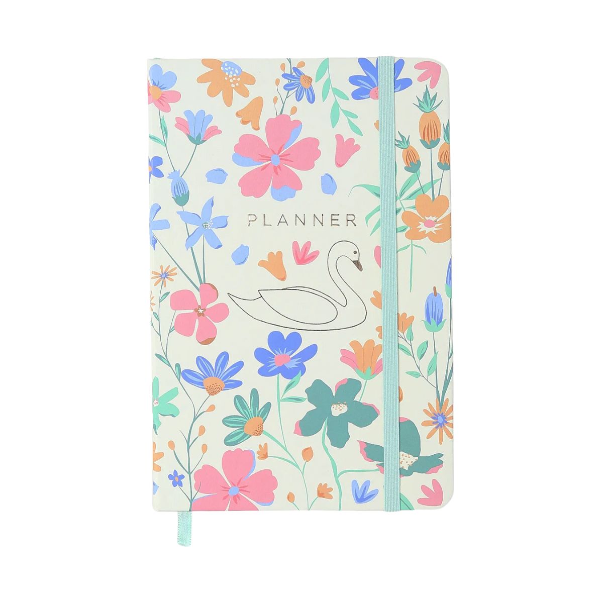 Planner Permanente Caderneta Cicero 14x21cm 208 Páginas Lagoa Cisne Floral Off White