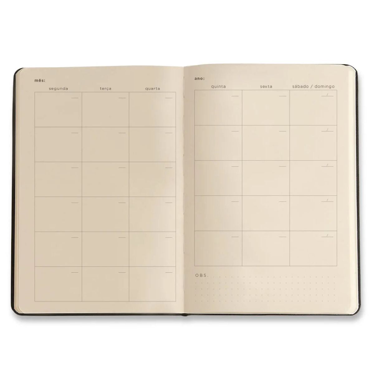 Planner Permanente Caderneta Cicero 14x21cm 208 Páginas Lagoa Cisne Floral Off White