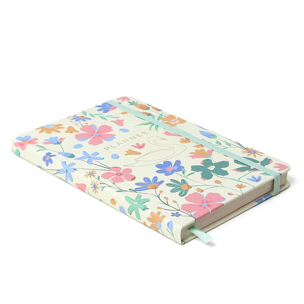 Planner Permanente Caderneta Cicero 14x21cm 208 Páginas Lagoa Cisne Floral Off White
