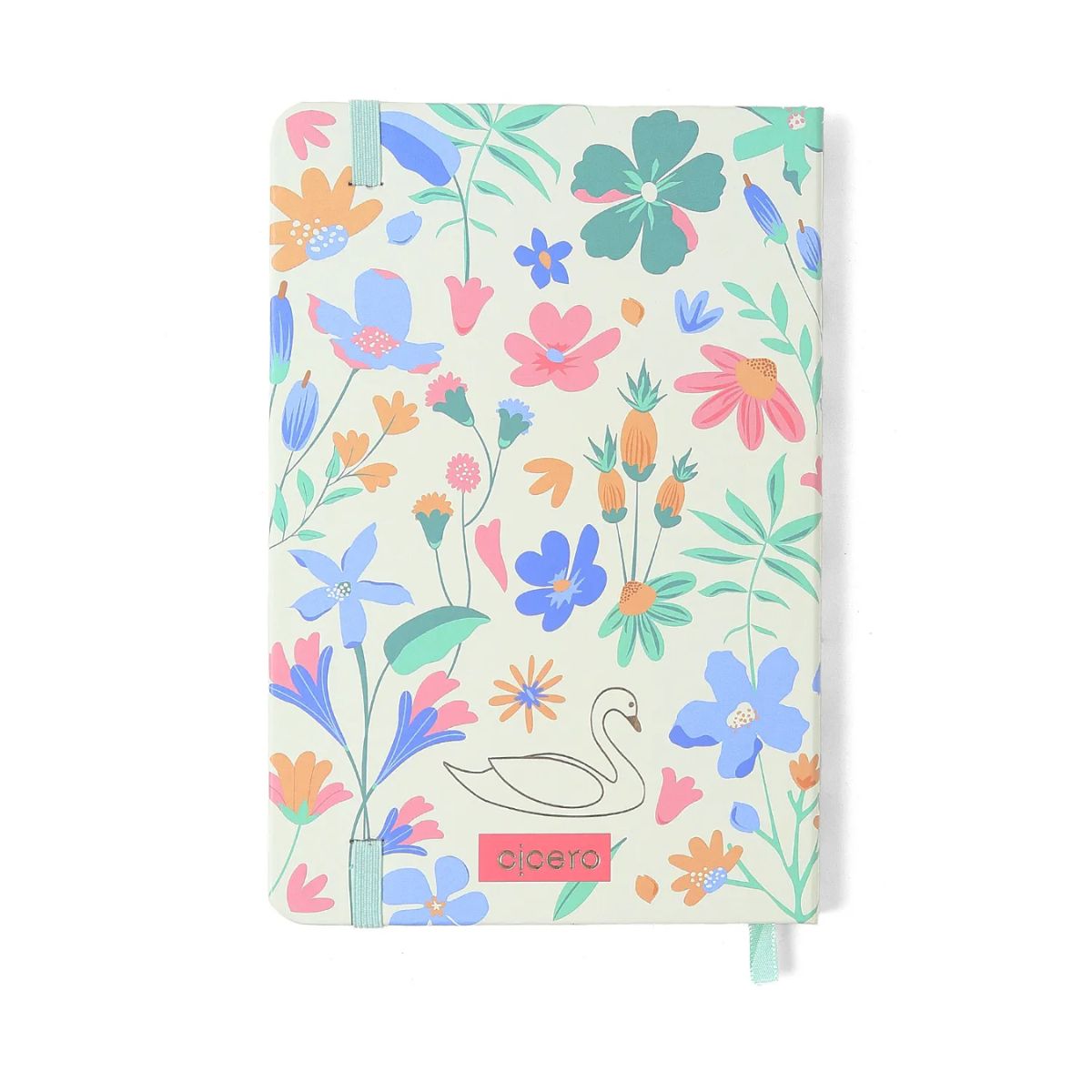 Planner Permanente Caderneta Cicero 14x21cm 208 Páginas Lagoa Cisne Floral Off White