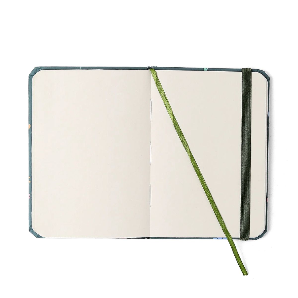 Caderneta Clássica Cicero Cisne Floral Verde 9x13cm 160 Páginas sem Pauta