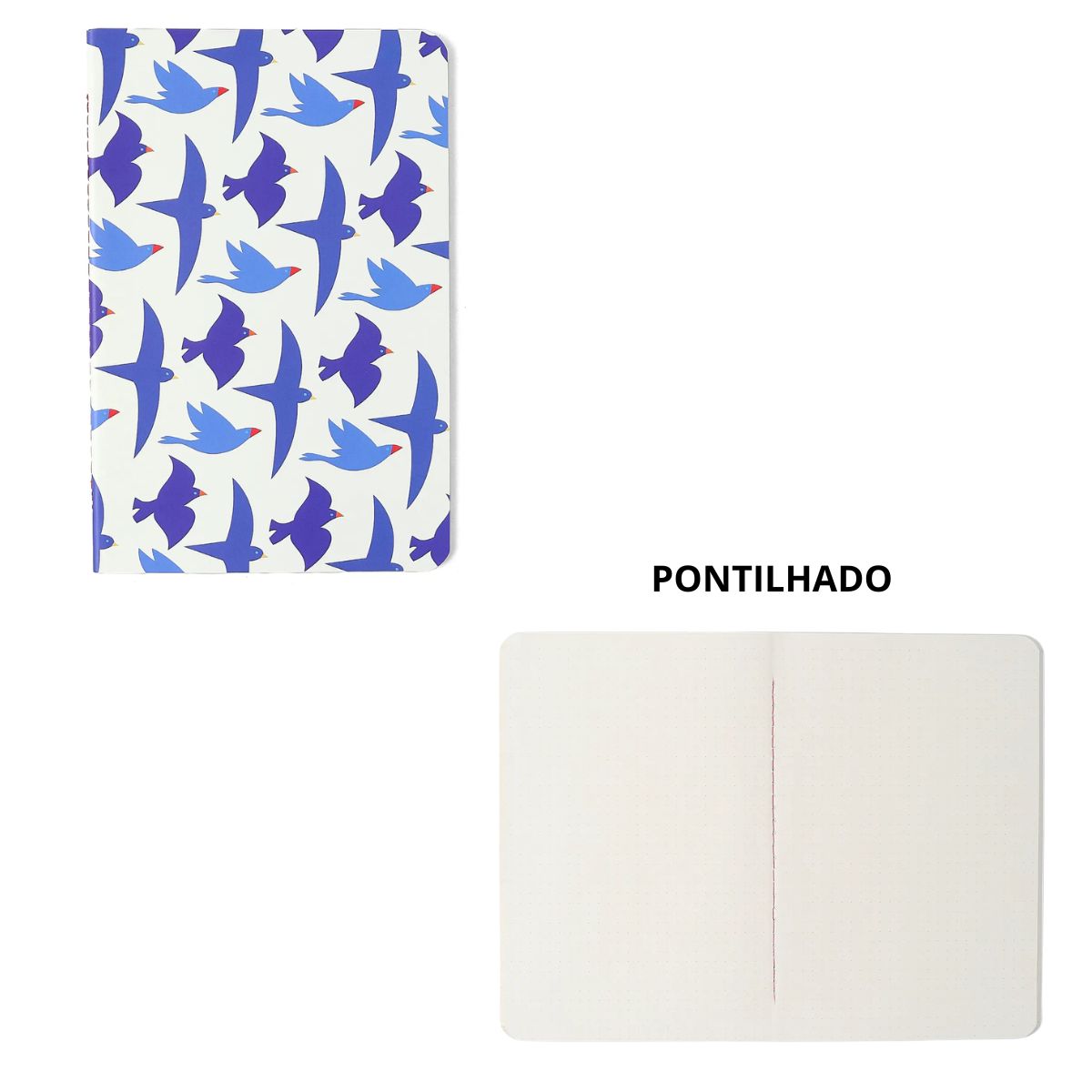Kit Caderneta Notas Mix Cicero 14x21cm 4 Miolos (Pautado, Pontado, Quadriculado e sem Pauta)
