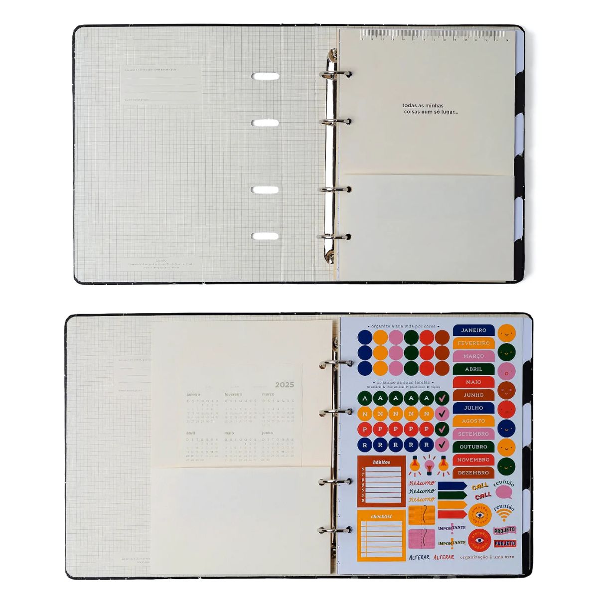 Caderno Criativo Argolado Cicero 17x24cm 90 Folhas Lagoa Cisne Floral Verde