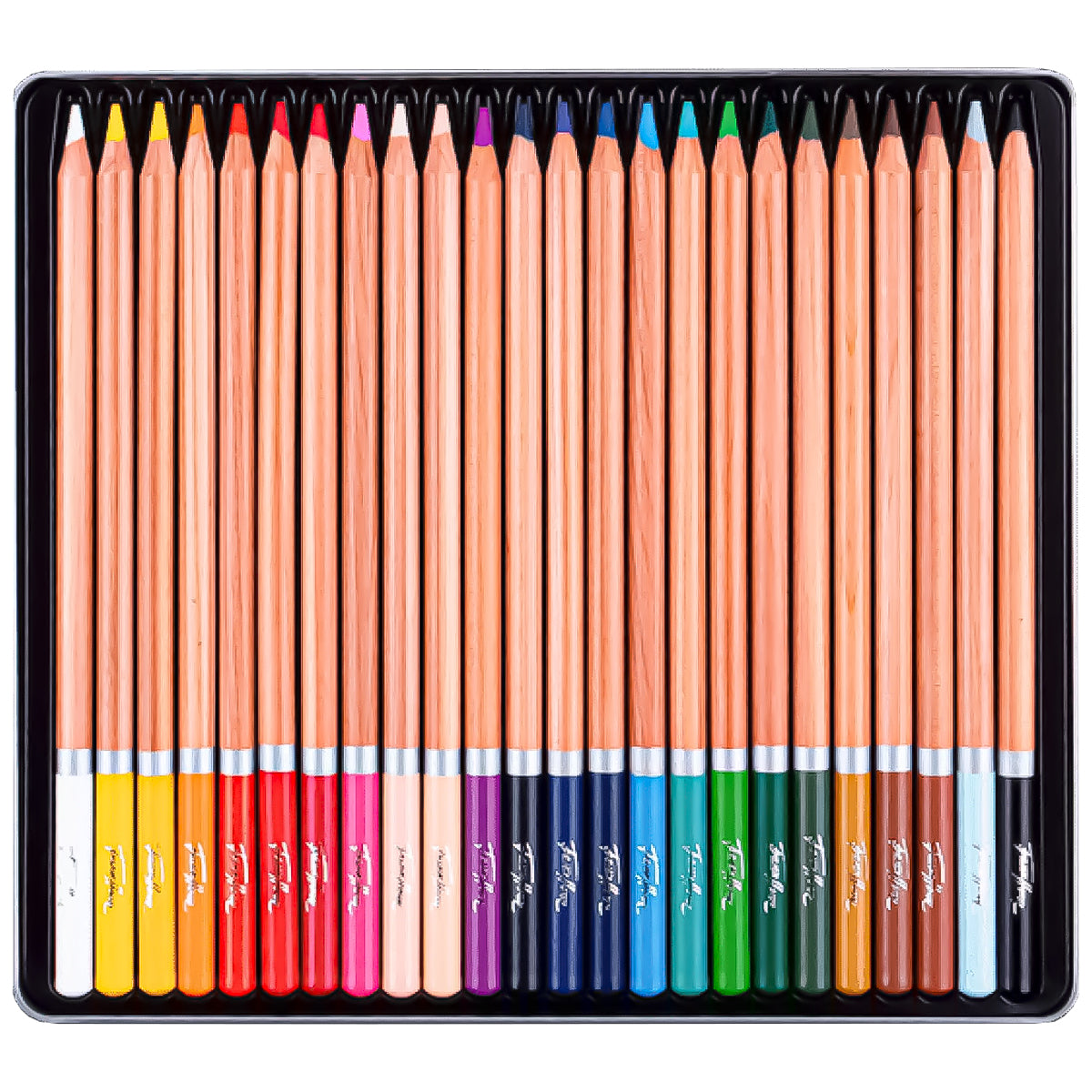 Estojo Lata de Lápis de Cor Nevskaya Palitra Aquarela White Nights Pastilha com 24 Cores