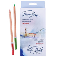 Estojo de Lápis de Cor Nebskaya Palitra Aquarelável White Nights com 24 Cores