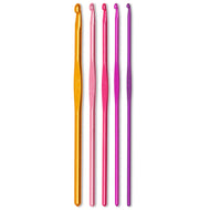 Kit com 5 Agulhas de Alumínio para Crochê 2,5 a 5mm - Prym