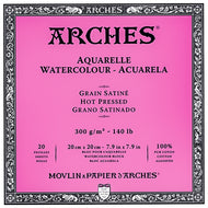 Bloco Aquarela Arches 300 G/m² 20x20cm Grão Acetinado 20 Folhas Branco