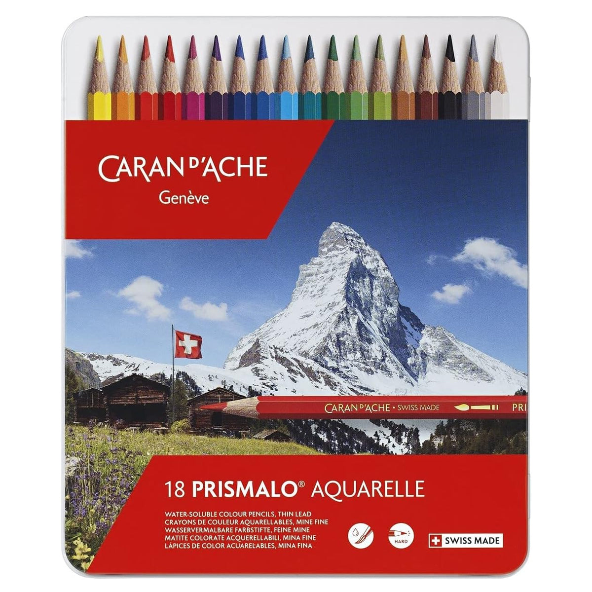 Lápis de Cor Aquarelável Caran D'ache Swisscolor com 18/ Cores Edição Limitada