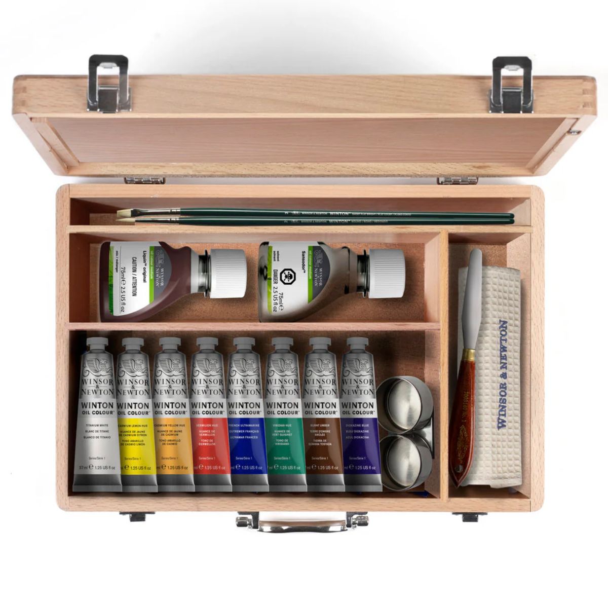 Estojo Madeira Tinta Óleo Winton Winsor & Newton com 16 Pecas