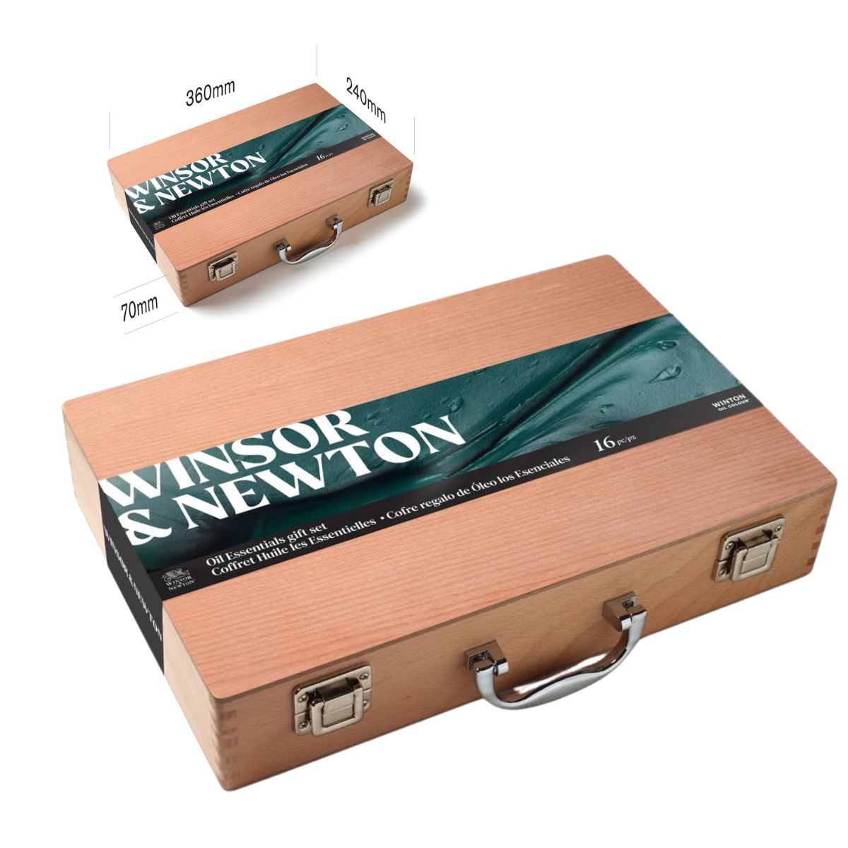 Estojo Madeira Tinta Óleo Winton Winsor & Newton com 16 Pecas
