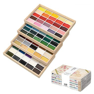 Kit de Tinta Aquarela Pastilha Kuretake Gansai Tambi com 100 Cores - Edição Limitada