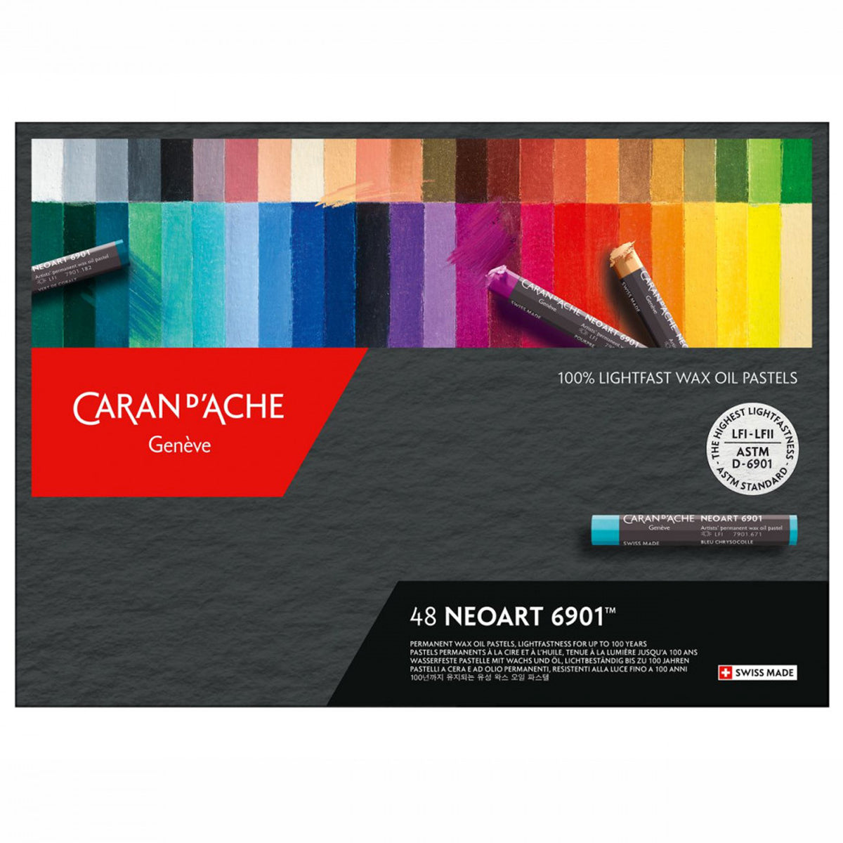 Estojo Giz Pastel Oleoso Neoart 6901 Caran D'ache com 48 Cores